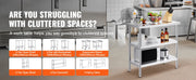 Load image into Gallery viewer, Amocart Stainless Steel Food Prep Table Commercial Kitchen Worktable with 2 Adjustable Undershelf for BBQ Kitchen Garage
