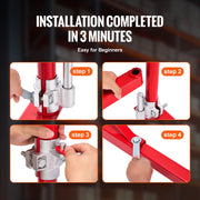 Charger l'image dans la visionneuse de galerie, Amocart Electric Hoist Support Arm Swing Holder with Pole Steel Hoist Frame 180° Scaffold Winch Lifting Arm for Workshop Garage

