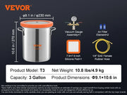 Load image into Gallery viewer, Amocart 3/5 Gal Upgraded Tempered Glass Lid Vacuum Degassing Chamber 304 Stainless Steel for Stabilizing Wood, Resin Degassing
