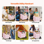 SucceBuy 150lbs Stair Climbing Cart 65L Foldable Utility Hand Cart with Wheels Collapsible Crate RollingCart for Shopping Office