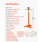 Charger l'image dans la visionneuse de galerie, Amocart Underhoist Stand 3/4 Ton Capacity Pole Jack, Lifting from 43.3" to 70.9" Triangular Base Two Wheels Automotive Support
