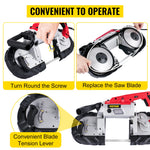 SucceBuy Portable BandSaw 5Inch Cutting Capacity Cordless Variable Speed 10Amp Motor Deep Cut Bandsaw for Metal Wood Pipes Rebar