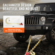 Charger l'image dans la visionneuse de galerie, Amocart G80 V Towing Bridle Chain Towing with 15" J &amp; Grab Hooks Transport Tow Chain Bridle for Flatbed Truck Wrecker Recovery
