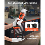 SucceBuy Cordless Metal Nibbler with 18/20 V 2.0 Ah/4.0 Ah Battery Brushless Motor Plastic Carrying Case for Cutting Stainless