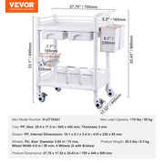 Load image into Gallery viewer, for Lab Clinic Hospital Salon SucceBuy 2/3/4/5 Tiers Lab Carts Lab Utility Cart Mobile Medical W/ ABS Material Rolling Cart
