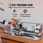 Amocart Brushless Mini Metal Lathe  7''x16'' / 180mm*400mm 800W Digital Display Continuously Variable Metalworking Turning