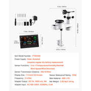 Bild in Galerie-Viewer laden, Amocart 5-in-1 Solar Powered Wi-Fi Weather Station for Weather Forecast, Wind Speed Direction, Temperature, Humidity, Rainfall
