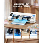 SucceBuy 12in/21in Automatic Edge Detection Vinyl Cutter Machine Design Software and Materials Compatible Multiple File Formats