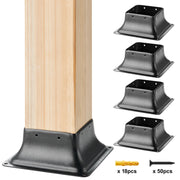 Charger l'image dans la visionneuse de galerie, Amocart 4x4 Post Base Internal 3.6"x3.6" Heavy Duty Powder-Coated Steel Post Bracket for Deck Porch Handrail Railing Support
