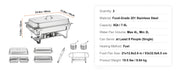 Charger l'image dans la visionneuse de galerie, Amocart 8QT Rectangle Chafing Dish 2/4/6 Packs w/ Full Size Pans Buffet Catering Warmer Server Folding Stand Fuel Holder Tray

