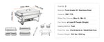 Amocart 8QT Rectangle Chafing Dish 2/4/6 Packs w/ Full Size Pans Buffet Catering Warmer Server Folding Stand Fuel Holder Tray