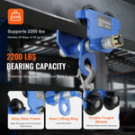 SucceBuy 0.5/1/2T Manual Push Beam Trolley with Dual Wheels Adjustable Width 2.5-5.5in Garage Hoist for Straight Curved I Beam