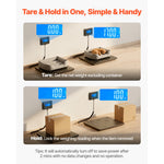 SucceBuy 660 lbs Digital Postal Scale 0.7oz/3.5oz Dual Accuracy Commercial Weight Scale with Hold/Tare Function for Packagese
