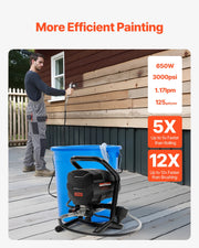 Charger l'image dans la visionneuse de galerie, Amocart Stand Airless Paint Sprayer, 650W High Efficiency Airless Sprayer, 3000PSI Electric Paint Sprayer Machine Extension Rod
