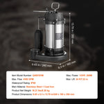 SucceBuy Submersible Sewage Pump Cast Iron with Automatic Float Switch Stainless Steel for Clean Flooded Basement Yard Farm