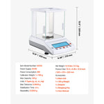 Amocart Analytical Balance High Precision Electronic Digital Analytical Balance with Glass Draft Shield for Laboratory Jewelry