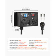 Load image into Gallery viewer, Amocart Manual EV Charging Switch for Dryer &amp; EV 24A Max 240V with Circuit Breaker Real-Time Display Hand-Operated Selector ETL
