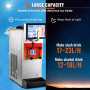 Charger l'image dans la visionneuse de galerie, Amocart 8L/2.1 Gal Slushy Margarita Machine Single Bowl Smoothie Frozen Drink Beverage Dispenser Slushie Maker  for Restaurants
