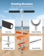 SucceBuy Sand Anchor, 18/36in Stainless Steel Beach Anchor, Sand Boat Anchors with Spiral Blade, Shallow Water Boat Auger Anchor