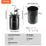 SucceBuy 10L/15L/20L/30L Spray Paint Pressure Pot Stirring Pot Tank Adjustale Pressure Pressure Pot Paint Tank Spray Gun
