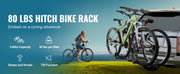 Charger l'image dans la visionneuse de galerie, Amocart Hitch Mount Bike Rack, 2/4-Bike Platform Style 80/160/150 LBS Bike Rack Hitch Titling and Folding Bike Carrier for Car
