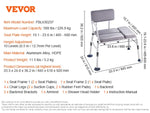 Amocart Tub Transfer Bench for Bathtub Shower Seats Lightweight Shower Bench with Non-Slip Bath Seats with Armrest and Backrest