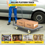 Amocart Platform Truck 2000lbs Capacity Steel flatbed Tool Cart 47" x 24" x 32" Flat Dolly Hand Trucks with 5" Nylon Casters