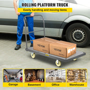 Bild in Galerie-Viewer laden, Amocart Platform Truck 2000lbs Capacity Steel flatbed Tool Cart 47" x 24" x 32" Flat Dolly Hand Trucks with 5" Nylon Casters
