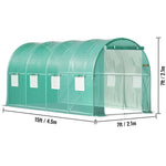 Customizable Amocart Walk-in Tunnel Greenhouse Galvanized Frame & Waterproof Cover 15x7x7/10x7x7/20x10x7/12x7x7