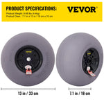 SucceBuy Beach Balloon Wheels 13" Replacement Sand Tires TPU Cart Tires for Kayak Dolly Canoe and Buggy w/ Free Air Pump 2-Pack