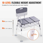 Amocart Tub Transfer Bench for Bathtub Shower Seats Lightweight Shower Bench with Non-Slip Bath Seats with Armrest and Backrest