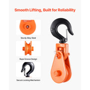 Load image into Gallery viewer, SucceBuy Snatch Block Pulley 2T with Swivel Hook Lifting Offroad Recovery for Towing Operation on Truck Rollback Wrecker Car
