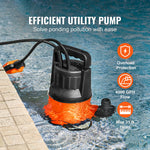 SucceBuy Utility Pump 1HP 4000GPH High Flow 31ft Head Sump Submersible Water Pump with 10ft Long Power Cord for Draining Water