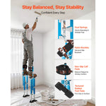SucceBuy 228 lbs Drywall Stilts 24.2–40.3In Adjustable Aluminum Painter Stilts Non-Slip Rubber Feet Dual Spring Shock Absorption