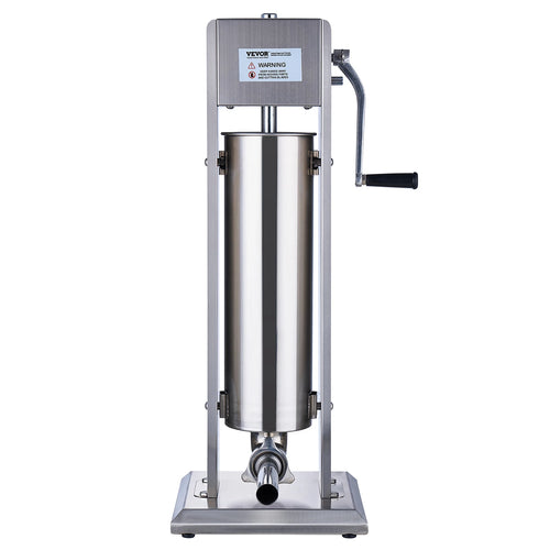 SucceBuy Manual Sausage Stuffer 7 L / 15 LBS Vertical Food-Grade 304 Stainless Steel for Home Kitchen Restaurant 23.2lbs