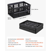Bild in Galerie-Viewer laden, Amocart 45L 3PCS Plastic Collapsible Storage Bins Stackable Folding Storage Crates Space-Saving Containers for Home Organizing
