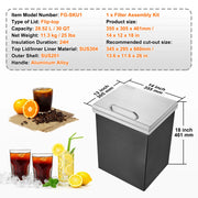 Charger l'image dans la visionneuse de galerie, Amocart Drop in Ice Chest Stainless Steel Ice Cooler Commercial Ice Bin with Hinged Cover Outdoor Kitchen Ice Bar
