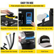 Bild in Galerie-Viewer laden, Amocart Hat Cap Heat Press 5.5 x 3.5 inch Heat Transfer Stamping Sublimation Machine Digital Display Clamshell DIY Advertising
