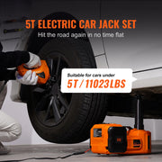 Bild in Galerie-Viewer laden, Amocart 5T Electric Car Jack Hydraulic Jack with Electric Impact Wrench Built-in Inflatable Pump, LED Light for SUV Sedan Truck
