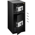 Amocart 33" Double Door Safe Deposit Box Secret Hidden Piggy Bank Steel Separate Storage Space Electronic Lock for Office Home
