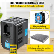 Bild in Galerie-Viewer laden, Amocart 2.2/3/4/7.5KW VFD Frequency Inverter 110V/220V1/3P Input 3P Output VariableFrequency Drive CNC Motor Inverter Converter
