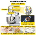 Amocart Electric Dough Machine 10/15/20/30L Stainless Steel Commercial Cream Egg Whisk Mixer Processor Food Stand Blender
