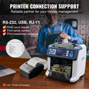 Bild in Galerie-Viewer laden, Amocart 1200 Pcs/Min Money Counter Business Cash Register Bills Counterfeit Detector 2 CIS/UV/MG/IR/DD/SN Function Bank Store
