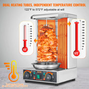 Charger l'image dans la visionneuse de galerie, Amocart Shawarma Grill Machine 13lbs Chicken Shawarma Cooker Machine Electric Vertical Broiler Gyro Rotisserie Oven Doner Kebab
