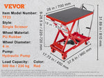 SucceBuy 330/500lbs Hydraulic Lift Table Cart Manual Single Scissor Platform with 4Wheels and Non-slip Pad for Material Handling