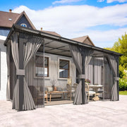Load image into Gallery viewer, Hard Top Lean-to Gazebo Pergola Curtains &amp; Netting Wall-Mounted Patio Deck Awning, Custom

