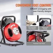 Load image into Gallery viewer, Amocart Drain Cleaner Machine 50FT 1/2 Inch Manual Feed Sewer Snake Auger with 4 Cutters &amp; Air-activated Foot Switch for Pipes

