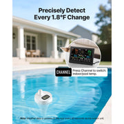 Bild in Galerie-Viewer laden, Amocart 7-in-1 Wi-Fi Weather Station 7.5-in Display with APP &amp; Pool Thermometer, Weather Forecast, Wind Speed, Pool Temperature
