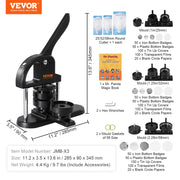 Bild in Galerie-Viewer laden, Amocart Button Maker 25/32/58 Pin Maker with Button Parts Ergonomic Arc Handle Punch Press Kit Button Maker Machine
