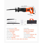 Amocart Corded Reciprocating Saw 120 Volt 7.5 Amp 2800 SPM Variable Speed, 1-1/8 inch Stroke Length Electric Reciprocating Saw
